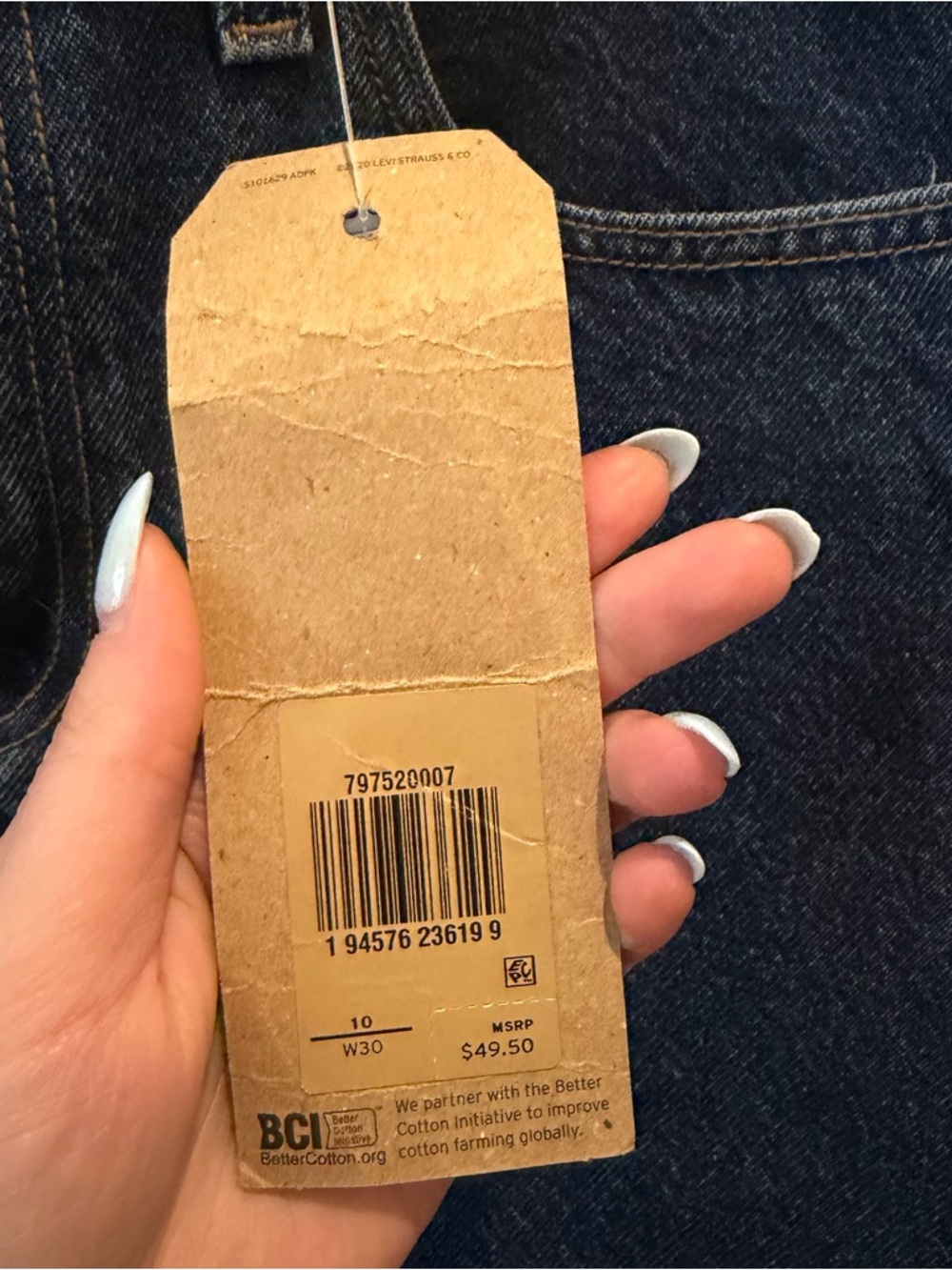 NWT Levi's Dark Blue Denim Mini Skirt - Picture 2 of 4